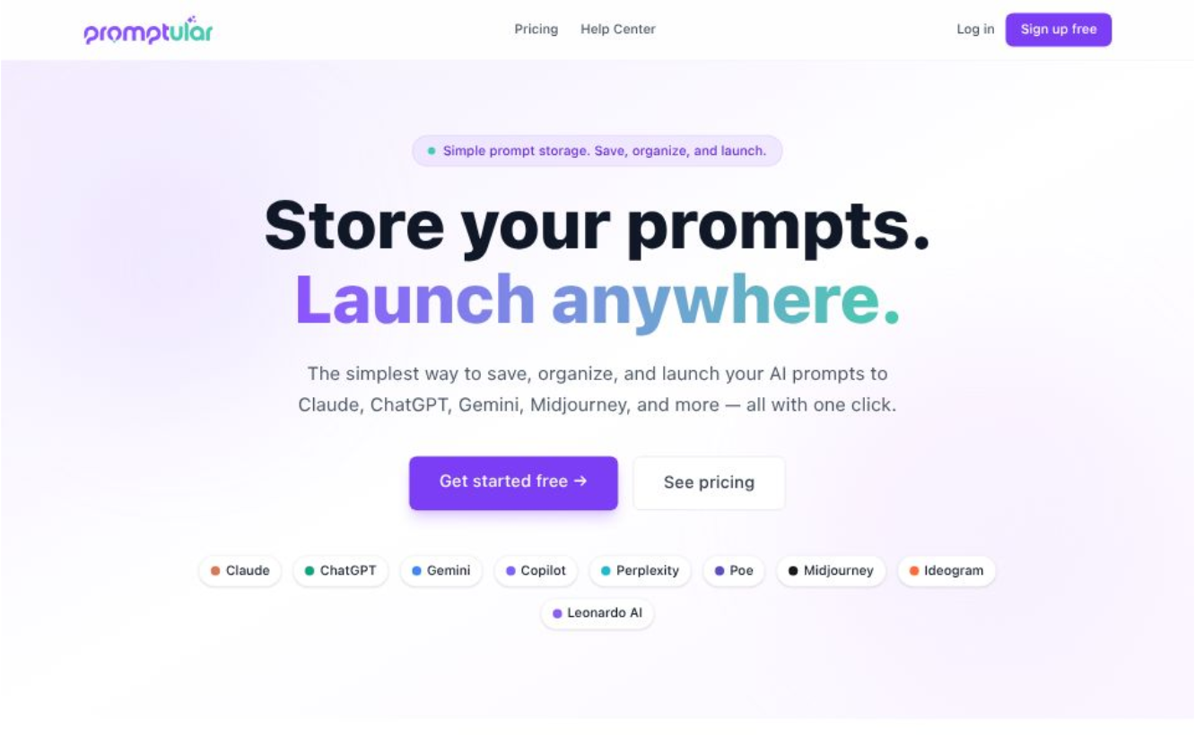 Promptular - app screenshot
